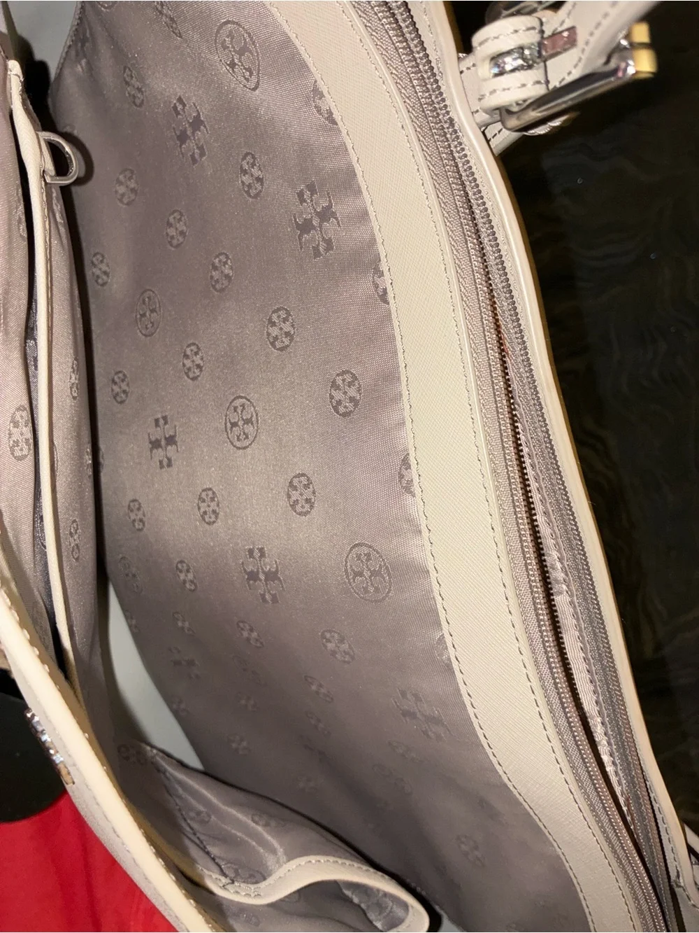 Tory Burch Beige Leather Tote Bag